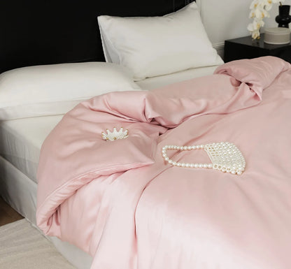 Cooling Tencel duvet cover in soft pastel tones with a smooth, silky drape – RoomDen