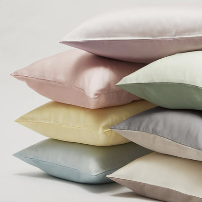 Soft pastel cooling Tencel pillowcase with a smooth minimalist design - RoomDen