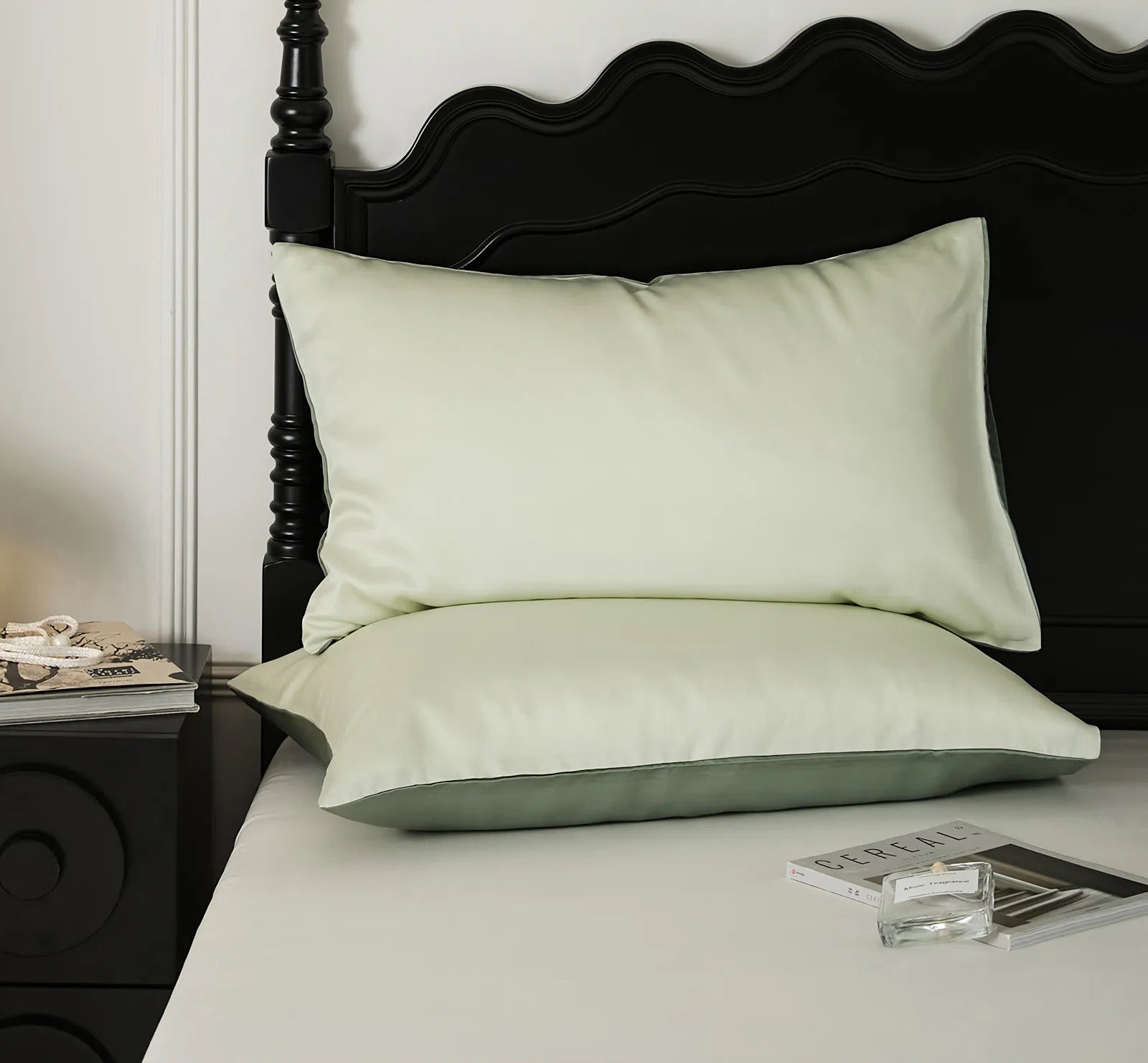 Soft pastel cooling Tencel pillowcase with a smooth minimalist design - RoomDen