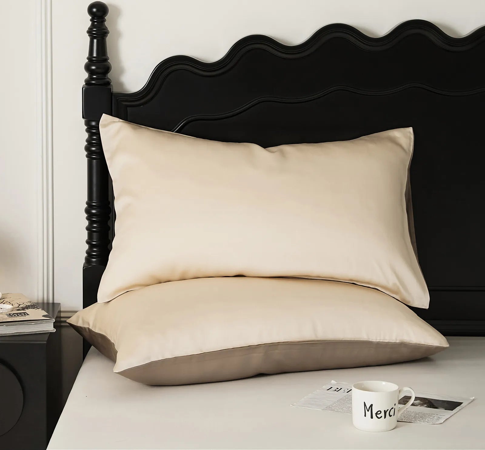 Soft pastel cooling Tencel pillowcase with a smooth minimalist design - RoomDen