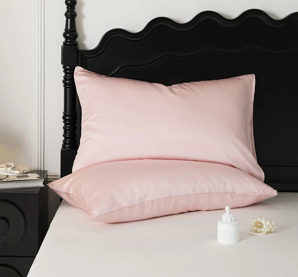 Soft pastel cooling Tencel pillowcase with a smooth minimalist design - RoomDen