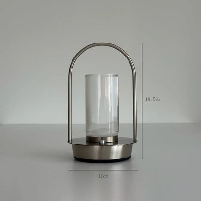 The Minimalist Arch Metal Table Lamp with dimensions shown: 11cm base diameter and 18.5cm height. - RoomDen