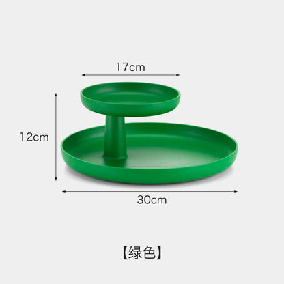 Emerald Green two-tier organizer tray showing dimensions: 30cm base, 17cm top, 12cm height. - RoomDen