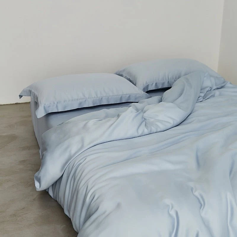 Washed lyocell bedding set – Mist Blue, alternate bedroom composition - Roomden