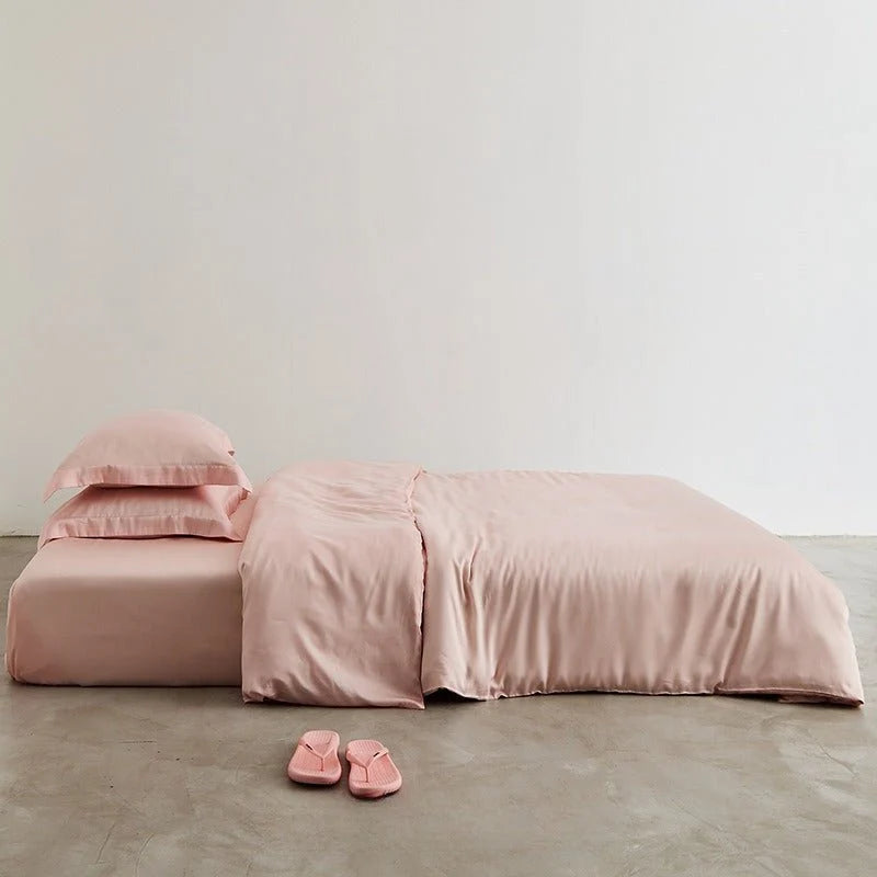 Washed lyocell bedding set – Peach Blush, alternate bedroom composition - Roomden