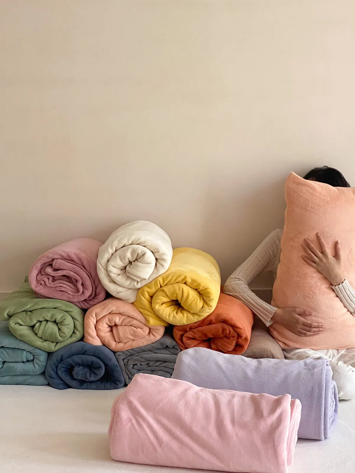 Bright solid fleece duvet cover with plush cozy winter texture – RoomDen