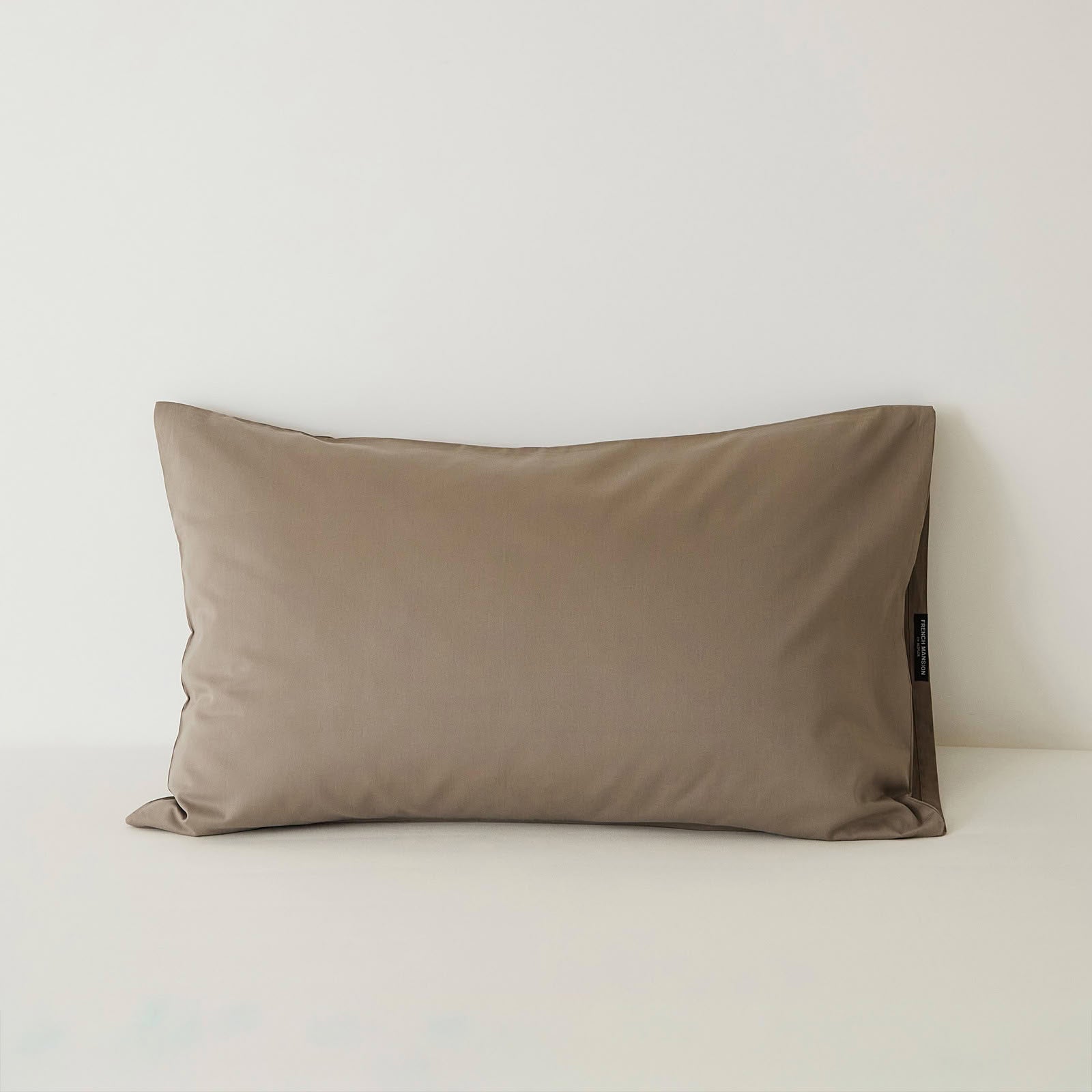 Muted solid washed cotton pillowcase in cozy minimalist style – RoomDen