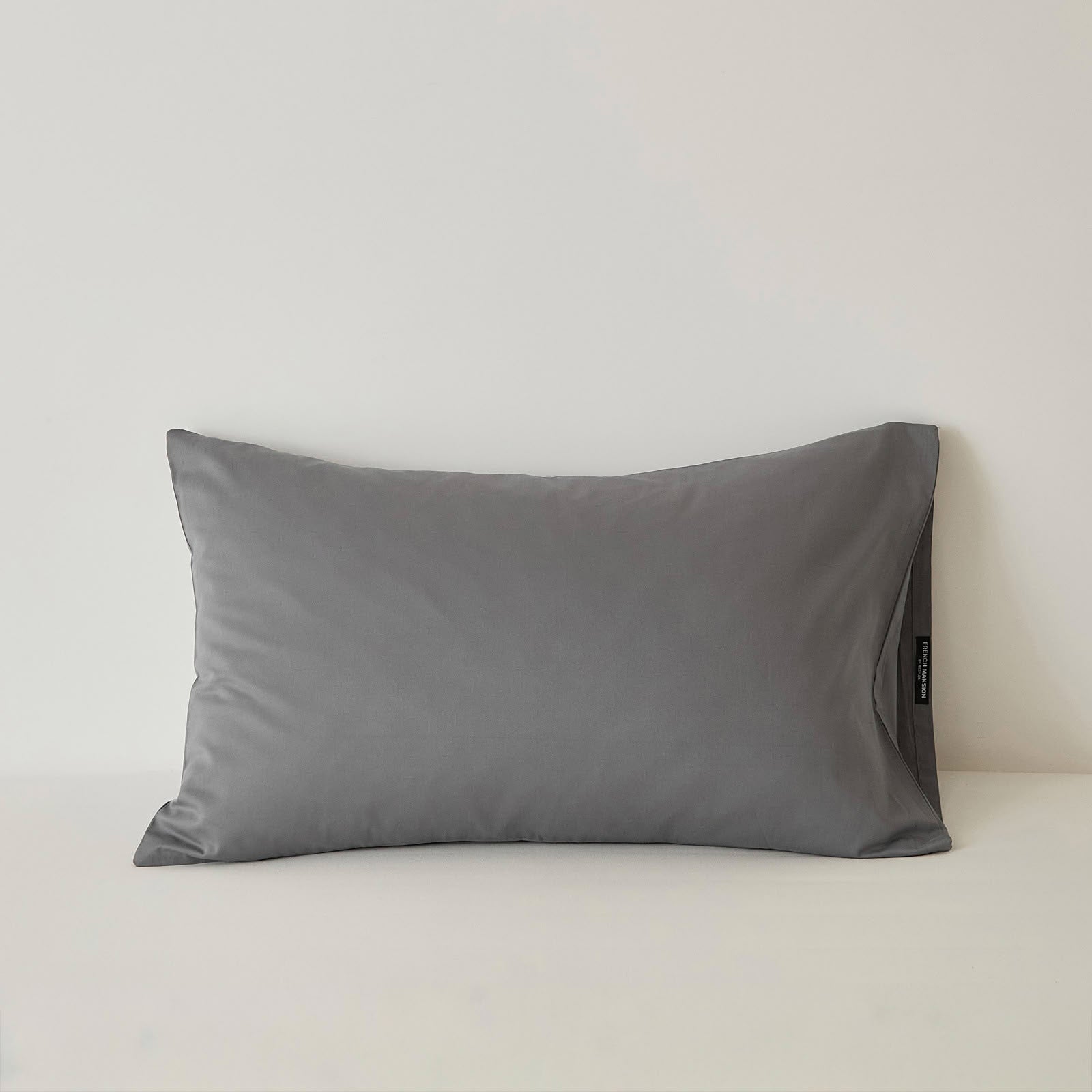 Muted solid washed cotton pillowcase in cozy minimalist style – RoomDen