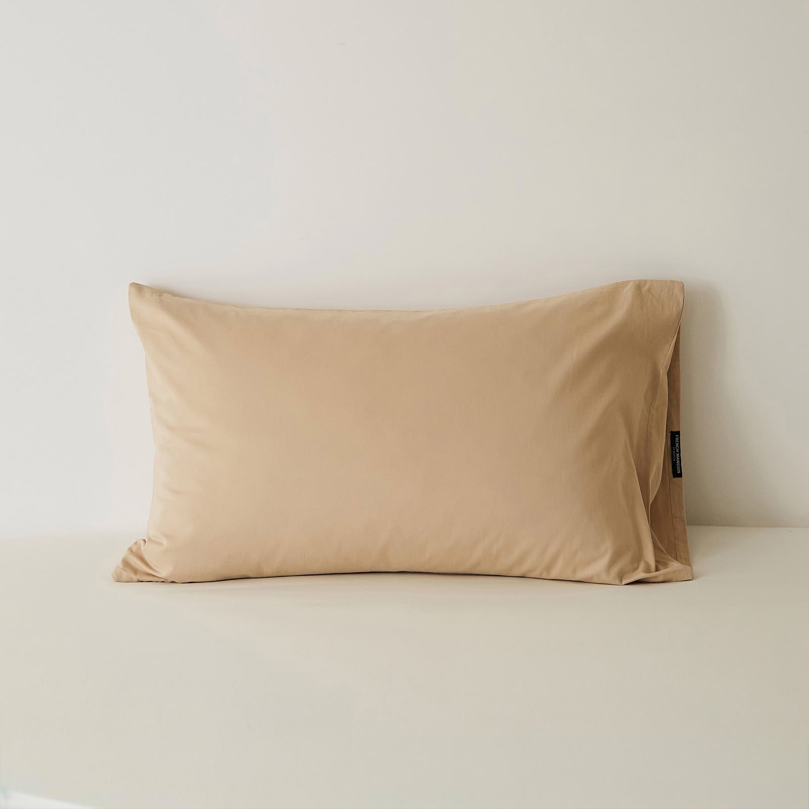Muted solid washed cotton pillowcase in cozy minimalist style – RoomDen
