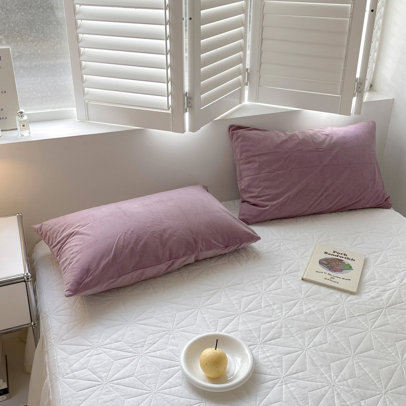 Soft flannel fleece pillowcase in a cozy minimalist bedroom setting – RoomDen