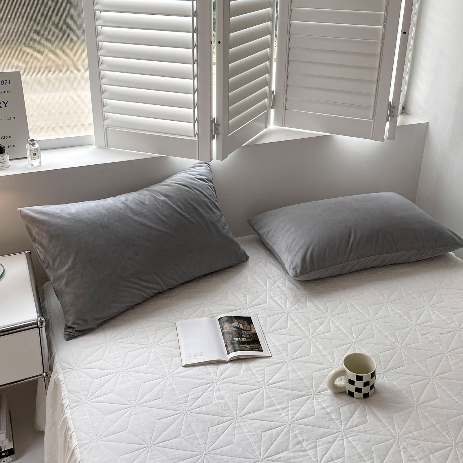 Soft flannel fleece pillowcase in a cozy minimalist bedroom setting – RoomDen