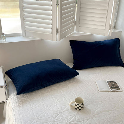 Soft flannel fleece pillowcase in a cozy minimalist bedroom setting – RoomDen