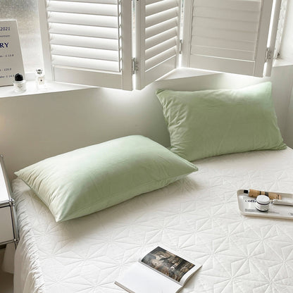 Soft flannel fleece pillowcase in a cozy minimalist bedroom setting – RoomDen