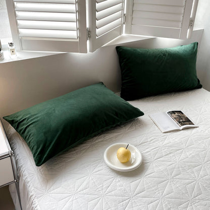 Soft flannel fleece pillowcase in a cozy minimalist bedroom setting – RoomDen