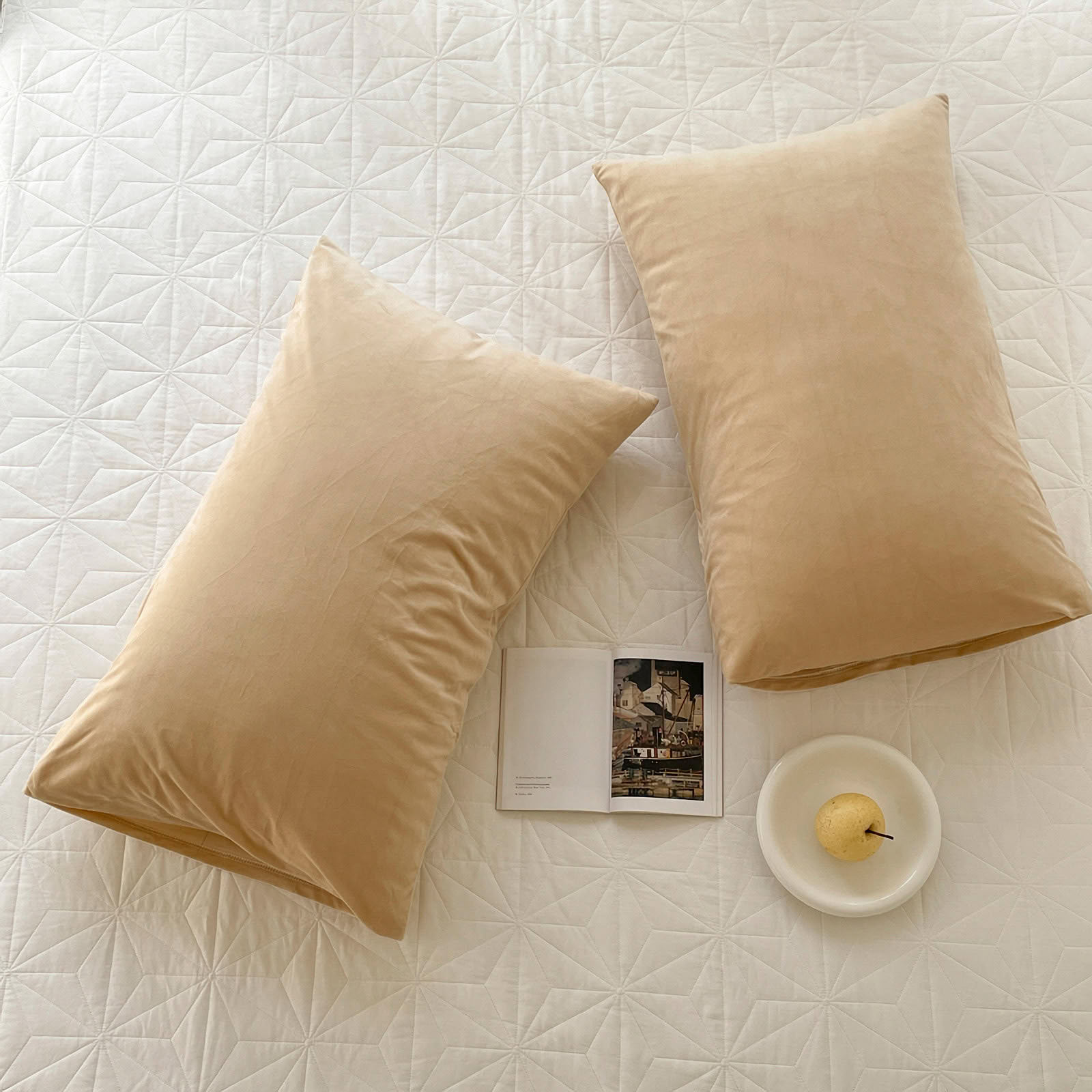 Soft flannel fleece pillowcase in a cozy minimalist bedroom setting – RoomDen