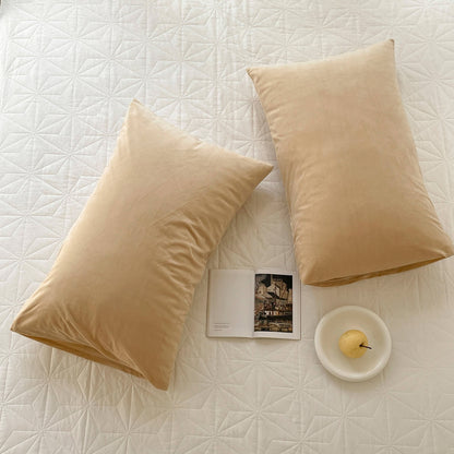 Soft flannel fleece pillowcase in a cozy minimalist bedroom setting – RoomDen