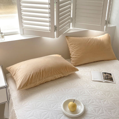 Soft flannel fleece pillowcase in a cozy minimalist bedroom setting – RoomDen