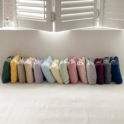 Soft solid velvet sheet set with minimalist styling – RoomDen