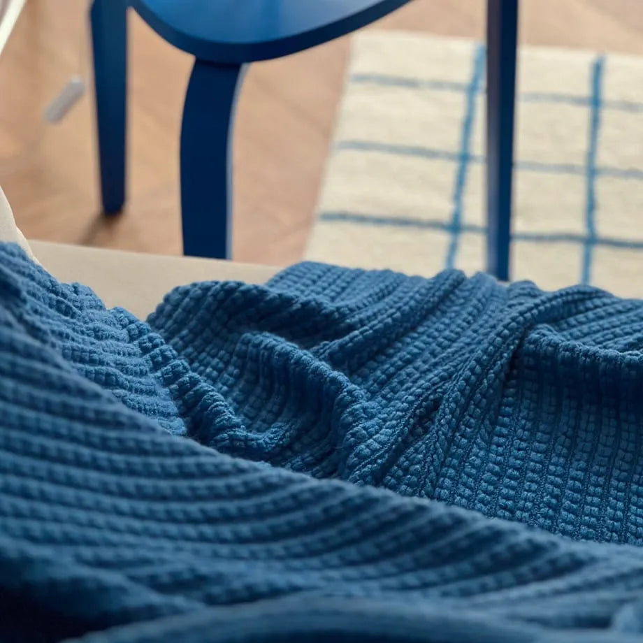 Cozy Ribbed Knit Tassel Flannel Fleece Throw Blanket