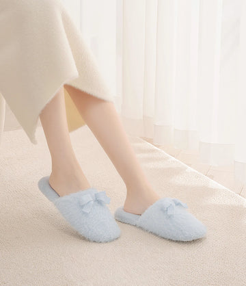 Fuzzy Solid Color Plush House Slippers