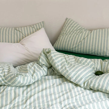 Fine Stripe Washed Cotton Bedding Set
