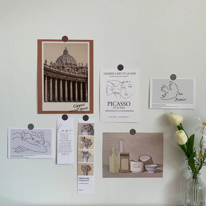 Picasso & Lines wall collage kit variant, showcasing minimalist line art and modern prints - RoomDen.