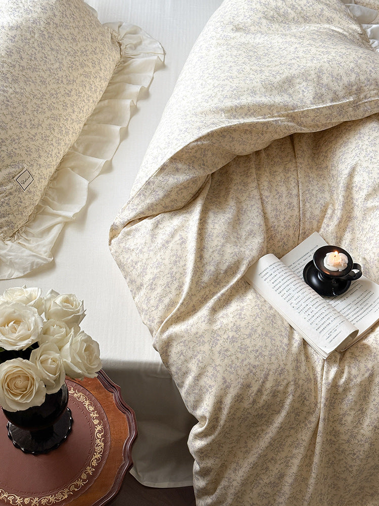 Fleurette Ruffled Double Gauze Bedding Set - Jasmine Snow