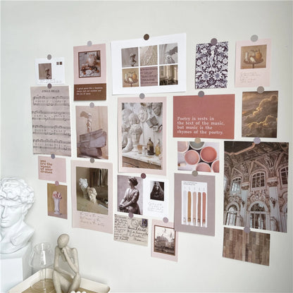 Final full view of the arranged wall collage kit, showing the complete set of aesthetic prints - RoomDen.