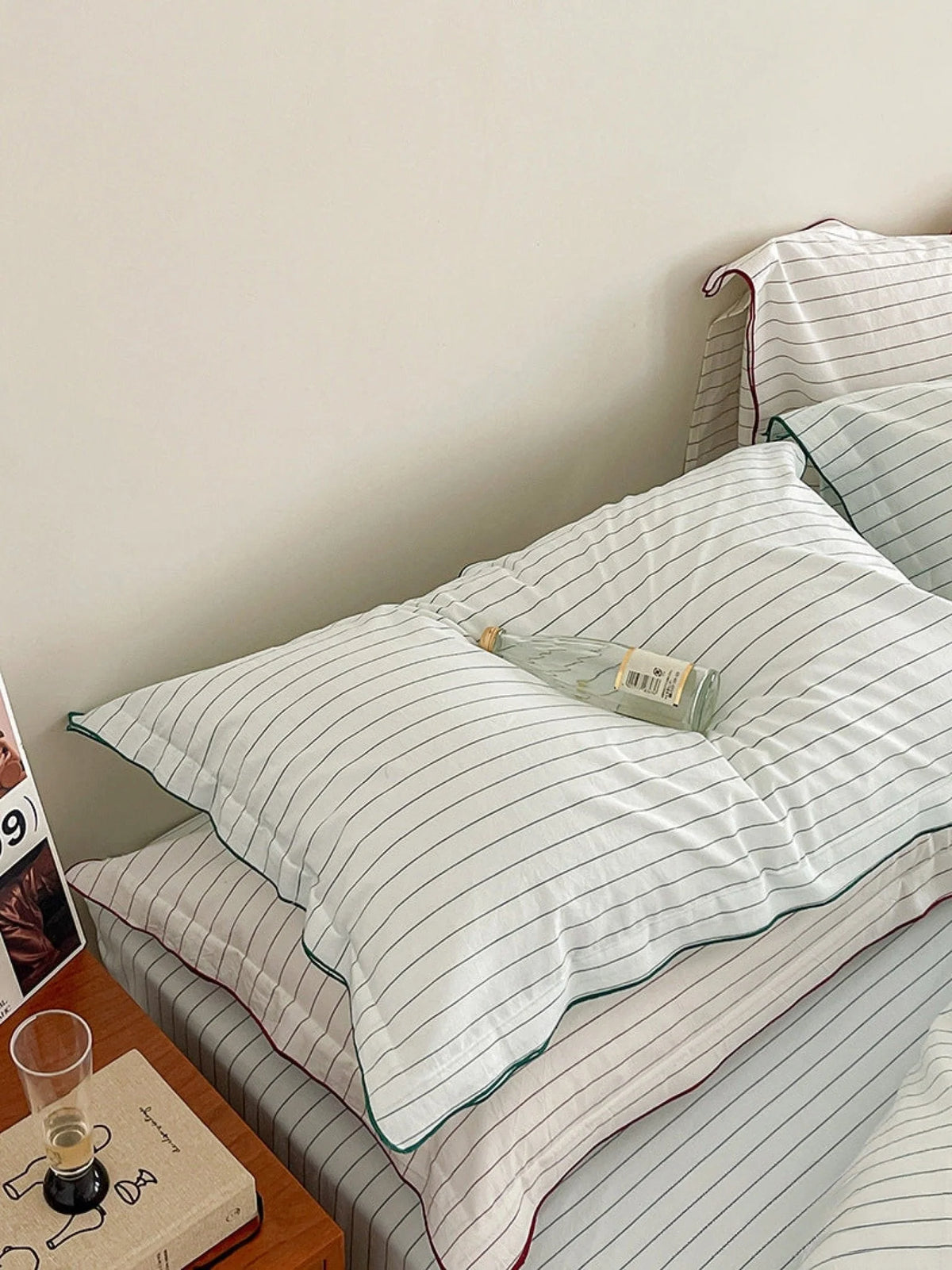 Ashcombe striped cotton bedding detail