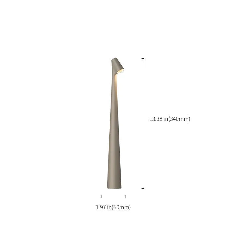 A single M-size taupe grey cordless touch lamp on a white background.