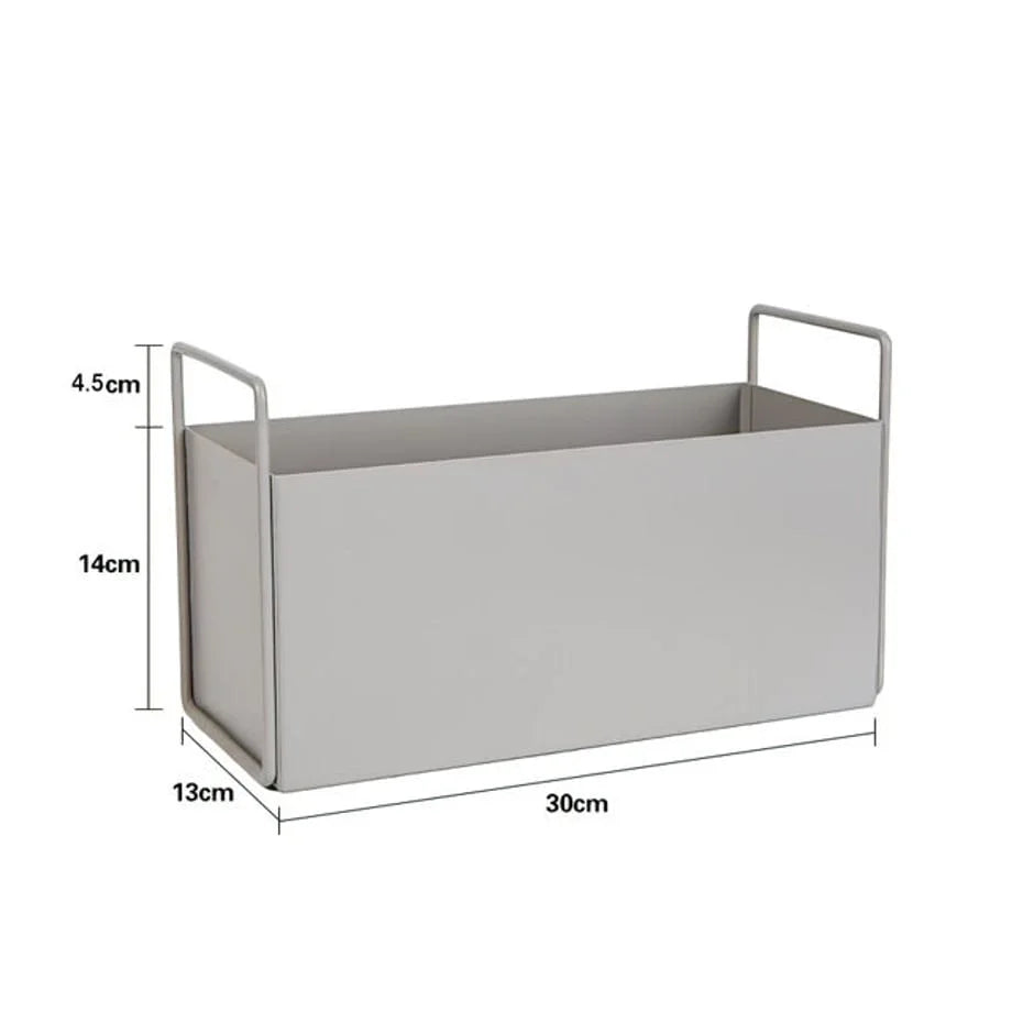 Product dimensions of the metal desktop organizer: 30cm length, 13cm width, 14cm height. - RoomDen