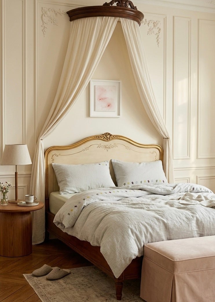 Marisol Embroidered Double Gauze Bedding Set - Fog Grey