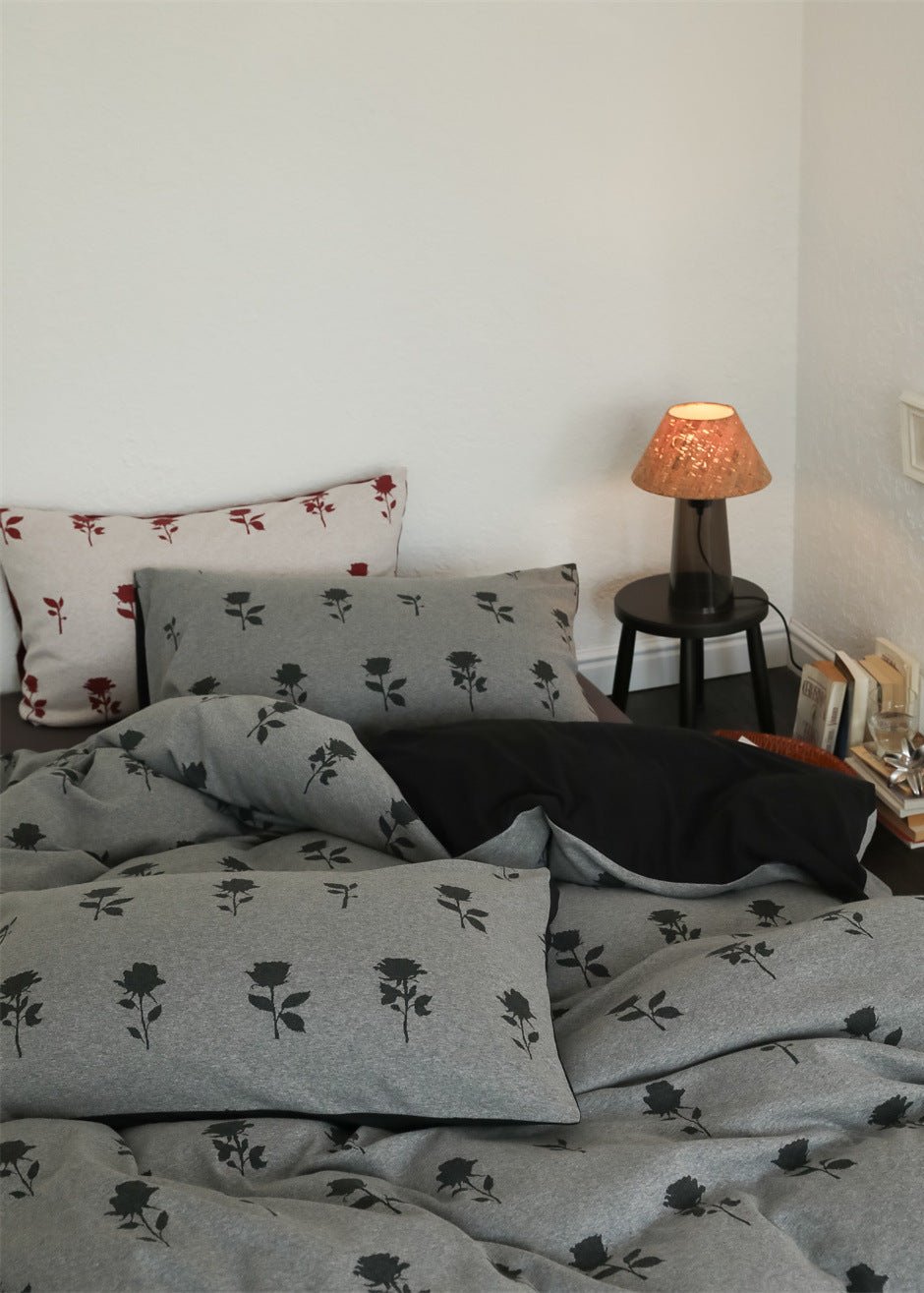 Marlise Floral Jacquard Cotton Bedding Set - room scene