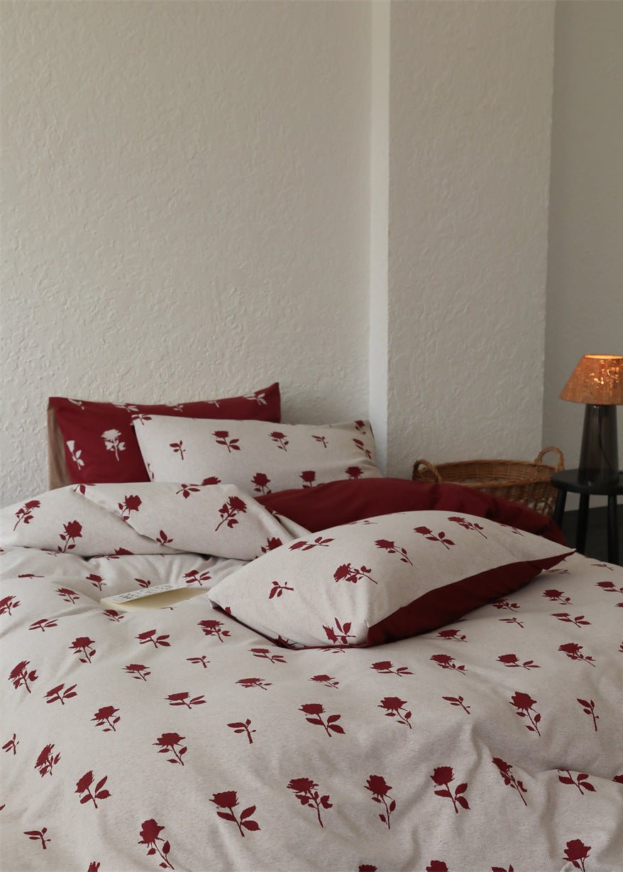 Marlise Floral Jacquard Cotton Bedding Set - room scene