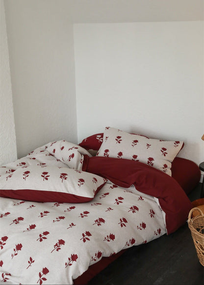 Marlise Floral Jacquard Cotton Bedding Set - room scene