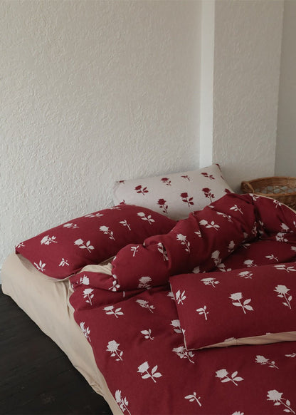 Marlise Floral Jacquard Cotton Bedding Set - room scene