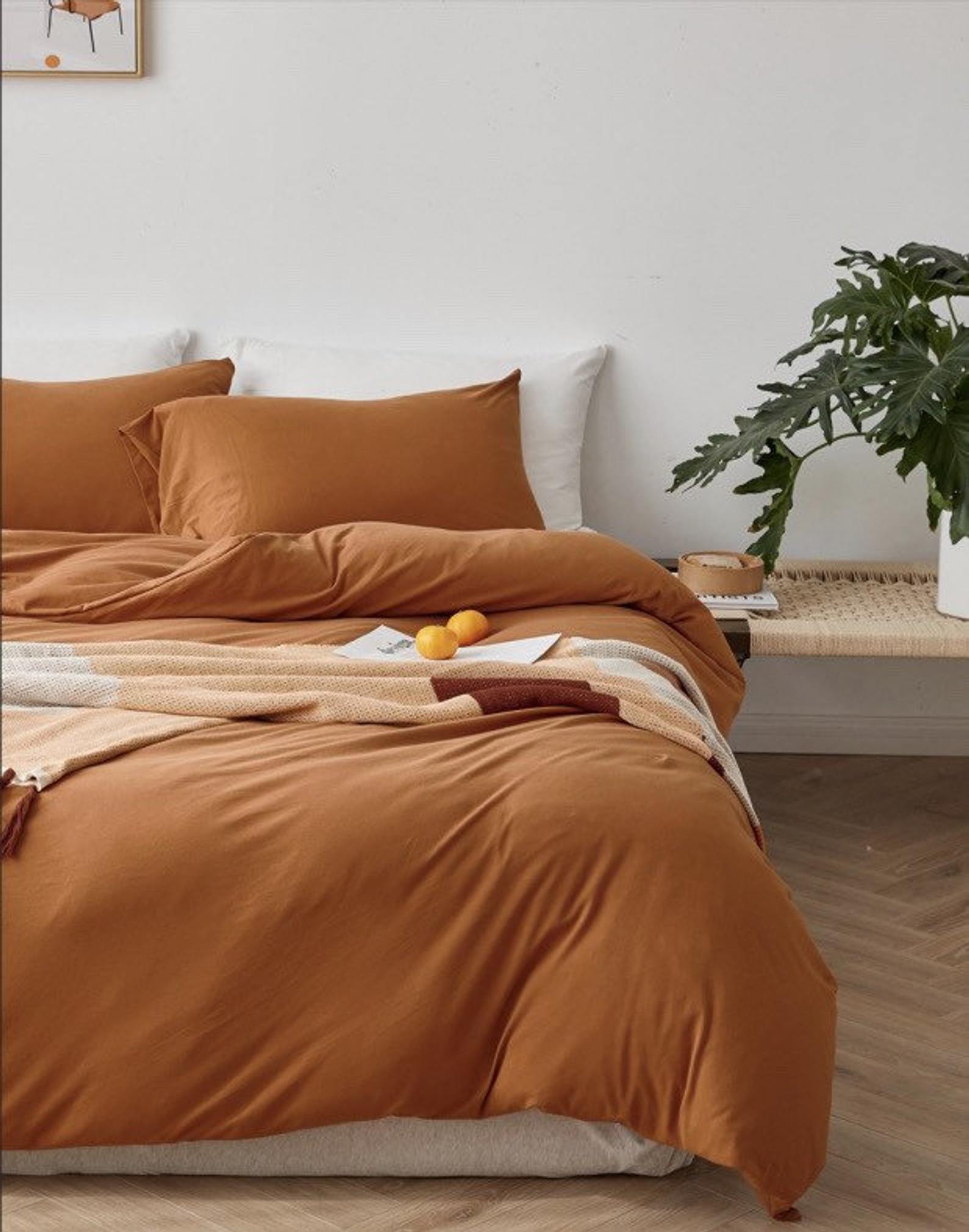 Palermo Washed Cotton Bedding Set - Burnt Orange