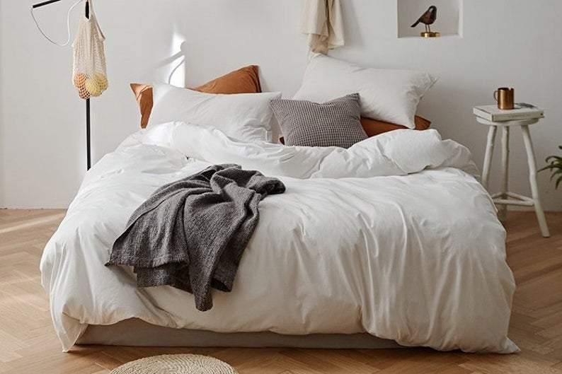 Palermo Washed Cotton Bedding Set - Cloud White