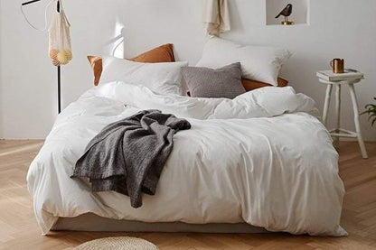 Palermo Washed Cotton Bedding Set - Cloud White