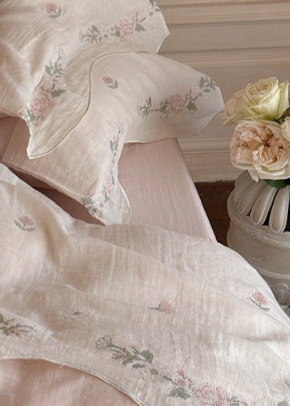 Marigold Embroidered Double Gauze Bedding Set - room scene
