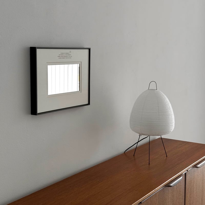 Japandi Black Framed Wall Mirror with Photo Mat Border