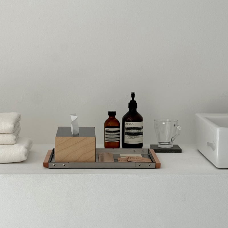 Brushed Steel Birch Tissue Box