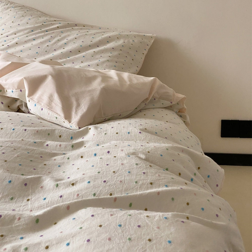 Verity Confetti Dot Cotton Bedding Set - Ivory Confetti
