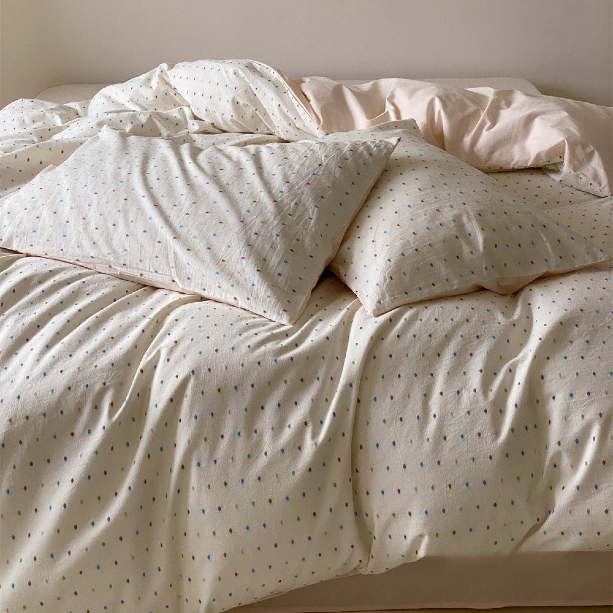 Verity Confetti Dot Cotton Bedding Set - Ivory Confetti