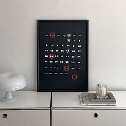 Minimalist Acrylic Magnetic Perpetual Wall Calendar