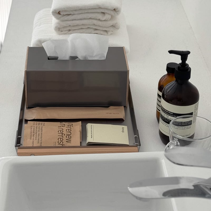 Brushed Steel Birch Tissue Box