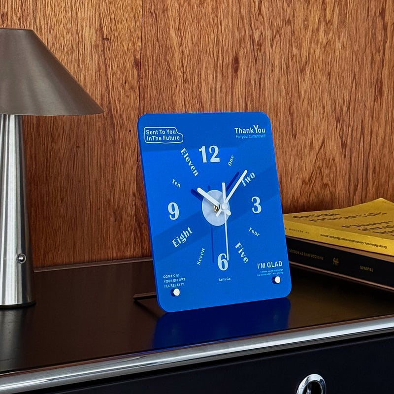 Indie Acrylic Typographic Silent Sweep Table Clock