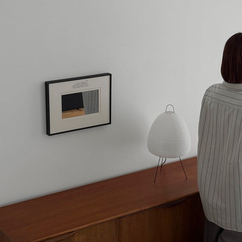Japandi Black Framed Wall Mirror with Photo Mat Border