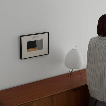 Japandi Black Framed Wall Mirror with Photo Mat Border