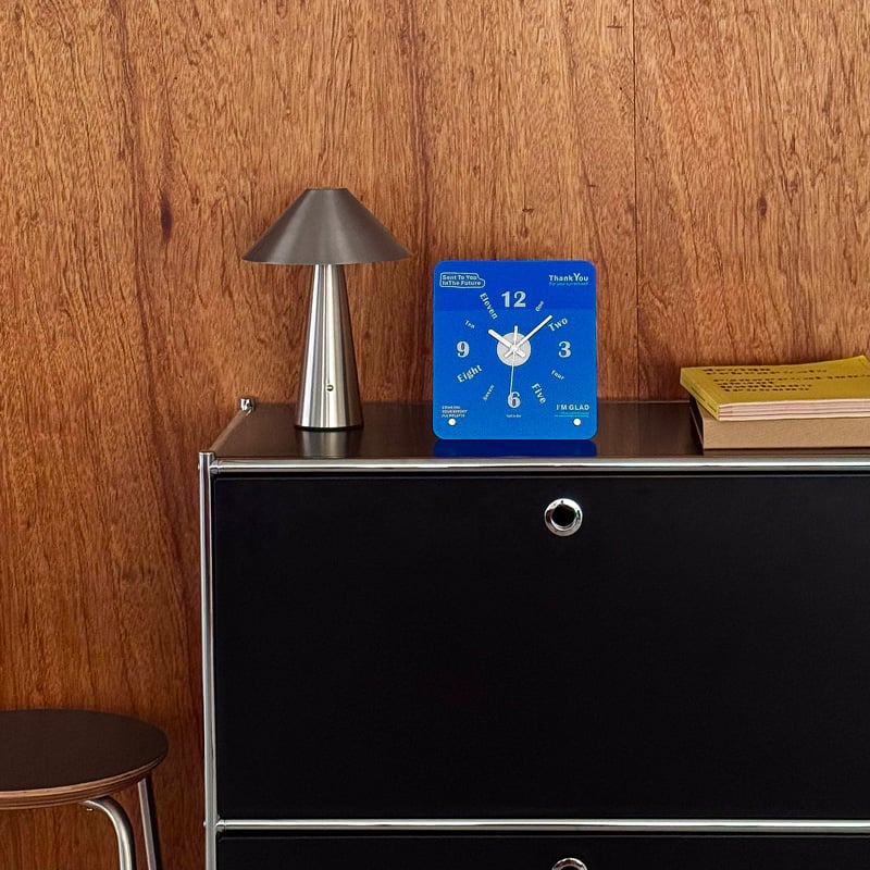 Indie Acrylic Typographic Silent Sweep Table Clock